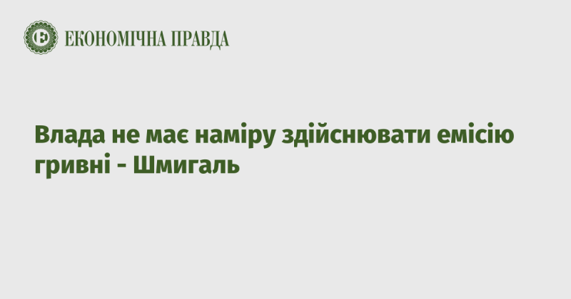 Прем'єр-міністр Шмигаль заявив, що уряд не планує випускати нові гривні.