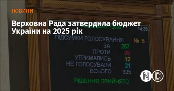 Верховна Рада України ухвалила бюджет на 2025 рік.